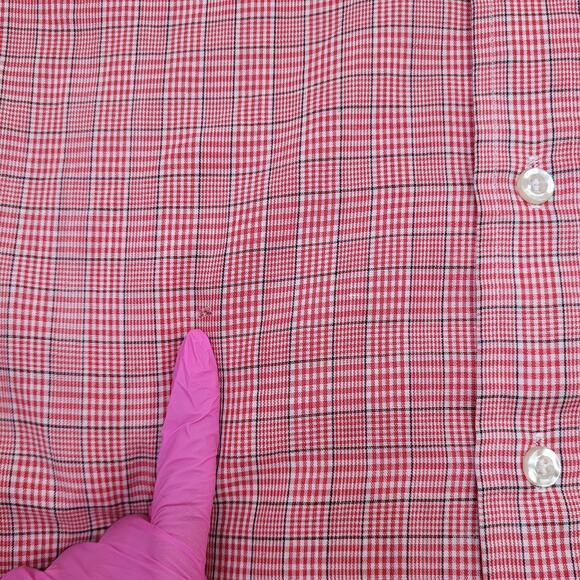 Vintage 80s Van-Heusen Button Shirt M 15.5 19x30 Glen Plaid - Picture 3 of 12